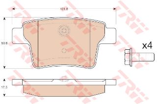 FREN BALATASI ARKA MONDEO 2.2 TDCİ (04-07) JAGUAR X-TYPE (CF1) 2.0 V6-2.5 V6 3.0 V6 2.0D-2.2D (01-09) resmi