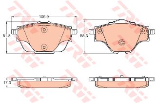 FREN BALATASI ARKA C4 PİCASSO II-C4 GRAND PİCASSO II 1.6 VTİ-1.6 THP 13=> P308 FREN DİSKİ ÇAPI: 290MM İÇİN resmi