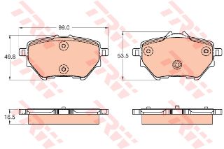 FREN BALATASI ARKA CAPI 268MM (PEUGEOT: 308 II 1.2VTI 1.2THP 1.6 2.0HDI 13-/CITROEN:C4 PICASSO II) resmi