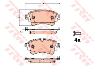 FREN BALATASI ARKA Q7 2.0 TFSI 3.0 TFSI 3.0 TDI 15> A4 15> 129.2MMX59.1MMX17.5MM resmi