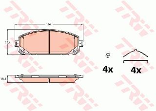 FREN BALATASI ÖN (167 MM) JEEP CHEROKEE 13- resmi