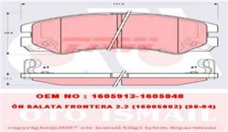 X ÖN BALATA FRONTERA 2.2 95-04 İSUZU TROOPER 00 resmi