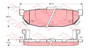FREN BALATASI ARKA ELANTRA 2.0 1.8 1.6 2.0 CRDİ 96>01 7.06 COUPE 1.6İ 16V 97>02 2.0 02>8.09 resmi