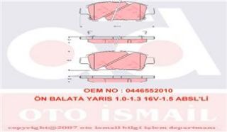 ÖN  FREN BALATASI YARİS 2002 2006 resmi