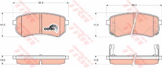 FREN BALATASI ÖN (92MM)  PICANTO   1.1  04 -  (TAMİR TAKIM KIT) resmi