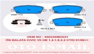ÖN BALATA HONDA CİVİC FK/FD 06 1.4I-1.8I-2.2I CDTI resmi