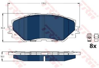 ÖN DİSK BALATA ELEKTRİKLİ ARAÇLAR İÇİN TOYOTA YARIS P13 -TOYOTA-FAW TOYOTA COROLLA E18 resmi