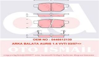 FREN BALATASI ARKA COROLLA 07>12 AURIS 07> BENZİNLİ İQ 09> URBAN CRUISER 09> PRIUS 09> resmi
