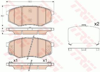 ÖN BALATA HYUNDAİ İX20 11 İX35 2.0-2.0 CRDİ 10 130X56.7X17.6 MM resmi