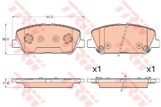 ÖN FREN BALATASI HYUNDAİ İ30 2011>>VELOSTER 2012>> TRW-GDB3582 resmi