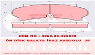 X ÖN BALATA FİŞLİ J9 EM 15 MM. 80-90 resmi