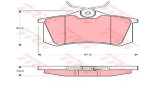 FREN BALATASI ARKA MEGANE SCENIC / P405 P605 / C2 1.4 / GOLF POLO III JETTA II PASSAT B3 B4 SCIROCCO VENTO CORRADO / A4 00> A6 / CORDOBA TOLEDO I EXEO IBIZA II 15.00MM resmi