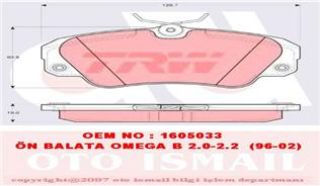 ÖN BALATA OMEGA A B 2.0-2.2 90 resmi