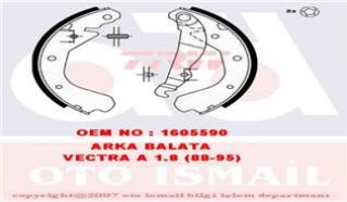 PABUCLU BALATA (200X45mm) KADETT ASCON A VECTRA A  81- resmi