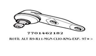 ROTİL SAĞ SOL R9 R11 R19 R21 CLIO I II EXPRESS KANGOO MEGANE I  TWINGO / SOLENZA 10MM resmi