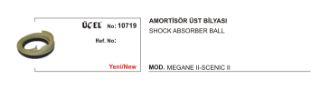 AMORTİSÖR ÜST RULMANI ÖN SAG/SOL MEGANE II SCENİC II 2002=> TUM MOTOR TIPLERI resmi