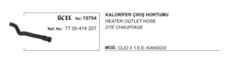 KALORIFER HORTUMU CIKIS KANGOO I-CLİO II 1.9 D. NAC F8Q FCOE 97-05 resmi