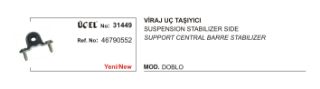 VİRAJ UÇ TAŞIYICI 31449 DOBLO 46790552 resmi