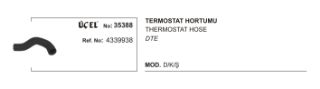 TERMOSTAT HORTUMU DOGAN-KARTAL M131-SAHIN 1.6 84-04 resmi