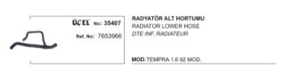 RADYATÖR HORTUMU ALT 35407 TEMPRA TİPO 1.4 1.6 KARBÜRATÖRLÜ AC 90 96 MODEL 765 resmi