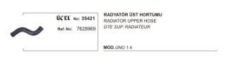RADYATÖR HORTUMU ÜST 35421 UNO 1.4 KARBÜRATÖRLÜ ENJEKTÖRLU 89 95 resmi