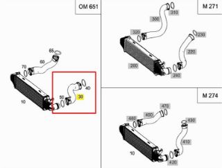 TURBOSARJ HORTUMU SOL W204 08>14 S204 11>14 C218 11>17 W212 09>16 S212 09>16 resmi