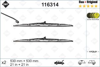 X ÖN SİLECEK SÜPÜRGESİ TAKIM PASSAT VOLVO S70 V70 TRANSPORTER T4 530 530 MM resmi