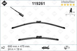 SWF VISIOFLEX FLAT BLADE (X2) (600+480 MM) VW JETTA 3 (11-) resmi