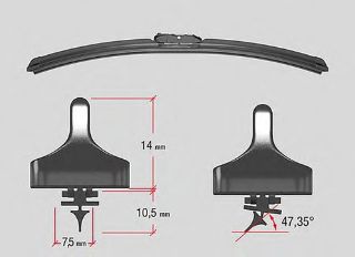 SWF VİSİOFLEX FLAT BLADE X2 600 400 MM RENAULT MEGANE 3 08 - CITROEN DS3 10- 288905450R-288909690R-64230000-6423.E3 resmi