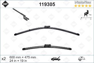 SWF SİLECEK SETİ X2 600-480MM FLAT/BLADE VOLKSWAGEN GOLF V JETTA resmi