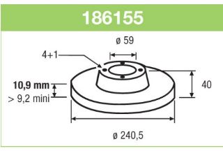 ÖN FREN AYNASI TMPR 2.0-TİPO-FIAT 500 07 PUNTO 1.9JTD 03 PANDA 03 ALFA-33-145-146-155 240.5X10.9X4DL resmi