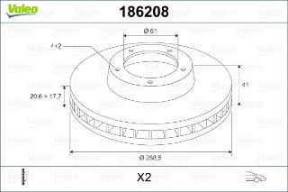 ÖN FREN AYNASI ORTA MGN 96 LOGAN 04 KNG 1.5DCİ CLİO I-II91 TWNG 07 R19 259X20.6X4DLXHAVALI resmi