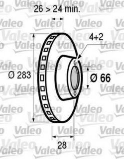ÖN FREN AYNASI 406 1.9TD-2.0 16V-2.1TD-2.2 HDİ-3.0V6 95/5.04 XANTIA 2.0İ 95/4.03 283X26X4DLXHAVALI resmi