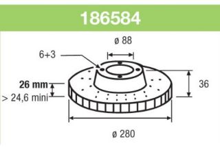 FREN DISKI ON HAVALI 280 MM ( OPEL : FRONTERA ) resmi