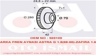 FREN DİSKİ ARKA TAKIM OPEL ASTRA G 1.8 98-00, 2.0, resmi