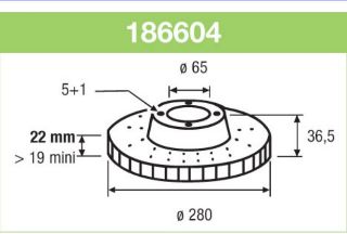 ÖN FREN AYNASI GOLF IV 97-06 BORA 98-05 OCTAVIA 99 TOLEDO II-LEON 99-06 A3 99 280X22X5DLXHAV resmi