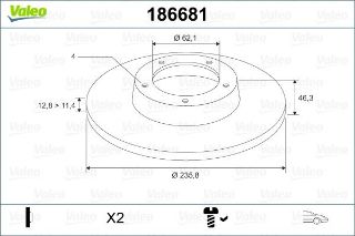 ÖN FREN AYNASI FAVORIT 1.3-FELICIA 1.1-1.3-1.6-1.9-FORMAN CADDY II 1.6-1.9D 96-00 236X13X4DL resmi