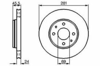 ÖN FREN AYNASI CARİSMA 95/6.06 VOLVO S40 1.6 1.8 1.9 2.0 T 95/04 V40 95-04 281X24X4DLXHAVALI resmi