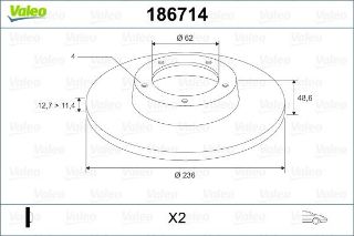 ÖN FREN AYNASI FAVORIT-FORMAN 1.3 93-95 236X12.8X4DL resmi