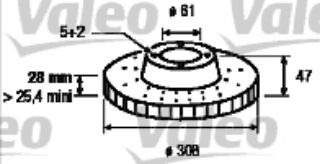 ÖN FREN AYNASI LGN 2.0 16V TURBO 03 2.2DCI 05 3.0 V6 24V 01 308X28X5DLXHAVALI ADET FİYATI resmi