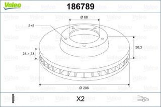 X ÖN FREN AYNASI VOLVO S60 00-10 S80 98-06 V70 97-07 XC70 00-07 285X5DL KÜÇÜK TİP resmi