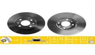 ÖN FREN DİSKİ ABSLİ DACİA LOGAN 1.4-1.6 09/04 SANDERO 08 1.5 DCİ 259X12X4DL resmi