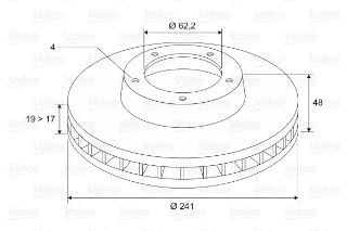 ÖN  FREN DİSK AYNASI HAVALI 1,3 1,4 1,6 BENZİNLİ HYUNDAİ GETZ 02> 241MM resmi