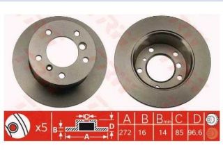 ARKA FREN DISKI-272×16 5×130 (VW LT 97-07  MERCEDES SPRINTER 95-06) resmi
