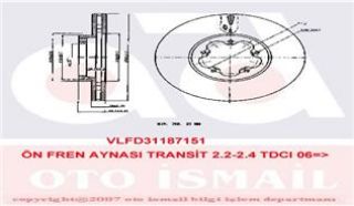 ÖN FREN AYNASI TRANSİT 2.2TDCI 06 300X25X5DLXHAVALI ADET FİYATI 197054 resmi