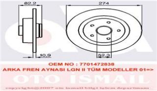 FREN DİSKİ LAGUNA II 01> TEK DİSK FIYATIDIR 5 BİJON resmi