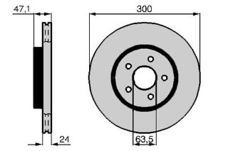 X ÖN FREN AYNASI ADET MONDEO III 1.8-2.0-2.2 00-07 JAGUAR X-TYPE 01 300X24X5DLXHAVALI resmi