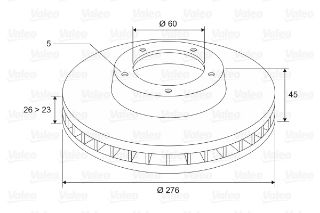 ÖN  FREN DİSKI 15 INCH (276MM) ASTRA J 10> CRUZE10> AVEO T300 resmi