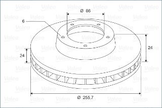 ÖN  FREN AYNASI HAVALI B2500 PİCK UP 98>02 RANGER 2,5 TDCI PIC KUP 02>06 256X6 resmi