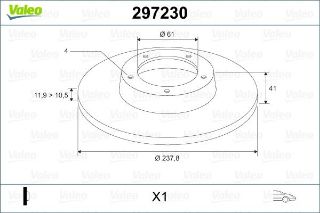 FREN DİSKİ ÖN X1 DACİA 1210 1.2. 1310 ESTATE 1.3. 1310 SALOON U. X 1.3. 1410 ESTATE 1.4. 1410 resmi